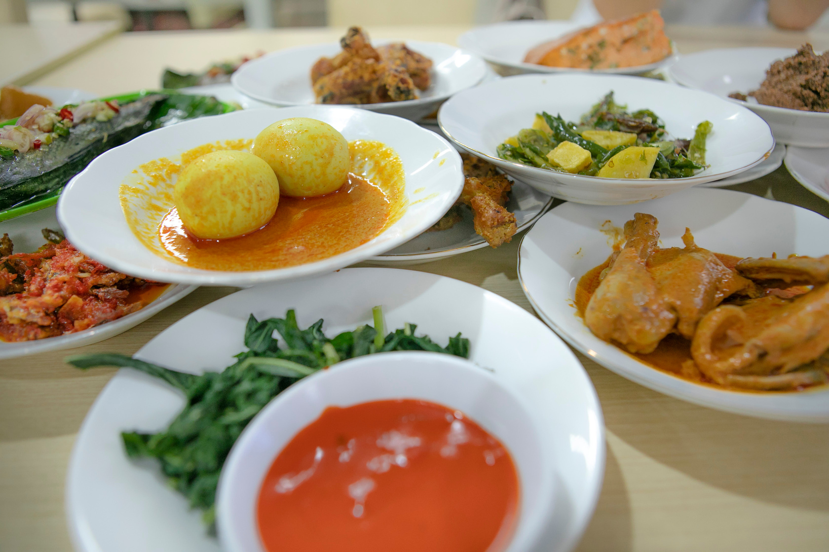 Nasi Padang, a traditional food of Padang, West Sumatra, Indonesia